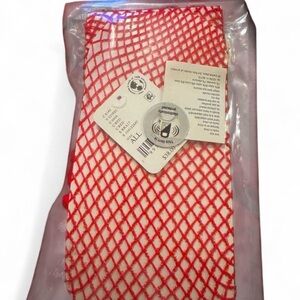 NWT FREE PEOPLE Red Fishnet Tights